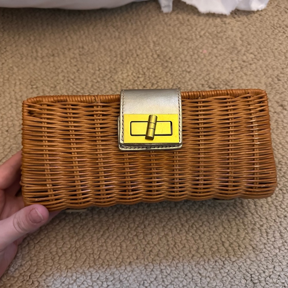 J. Crew wicker Clutch